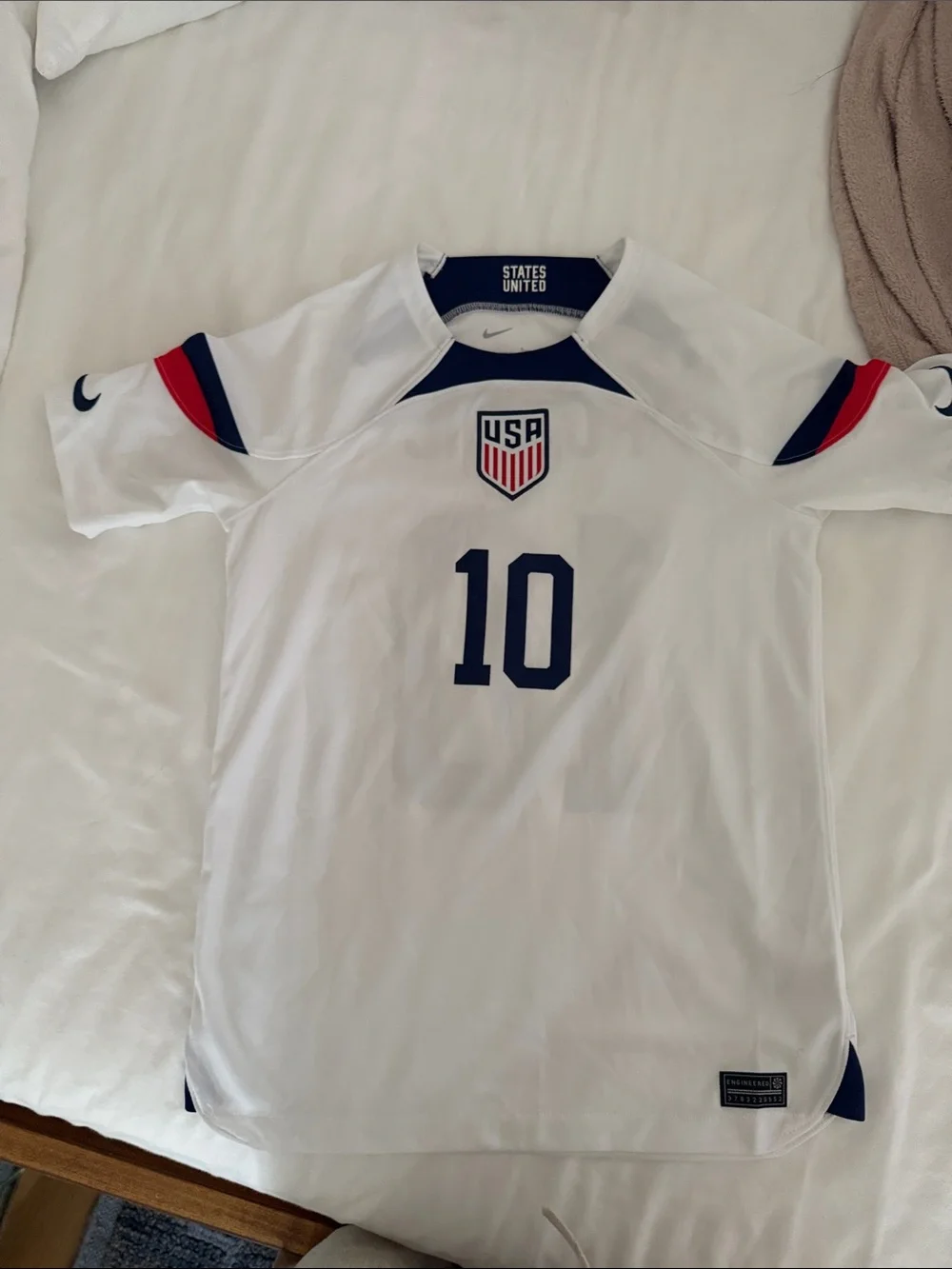 Nike Kids USA White Navy #10 Soccer Jersey